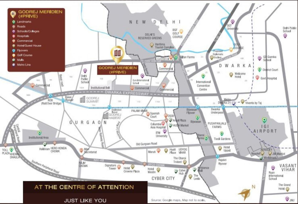 Godrej Meridien Dwarka Expressway LOCATION MAP