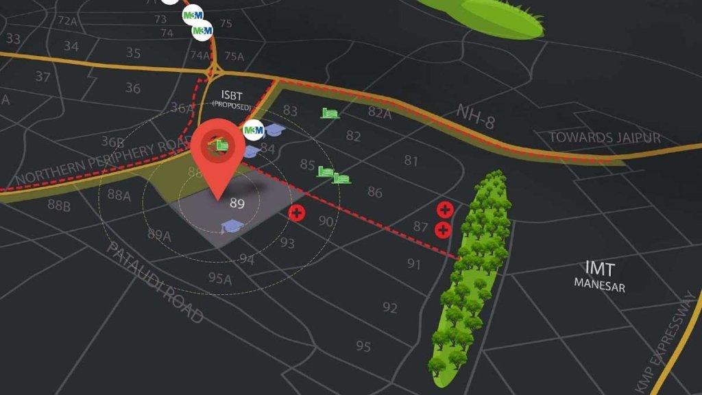 M3M Boutique Floors Sector 89 location map
