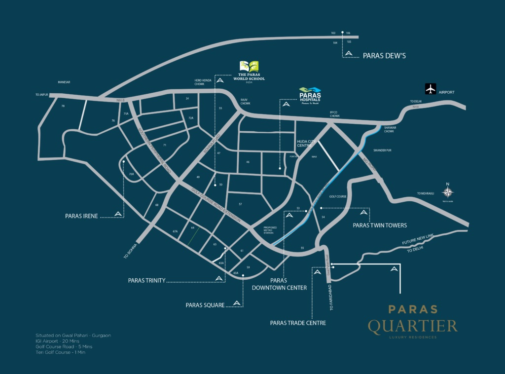Paras Quartier penthouses LOCATION MAP