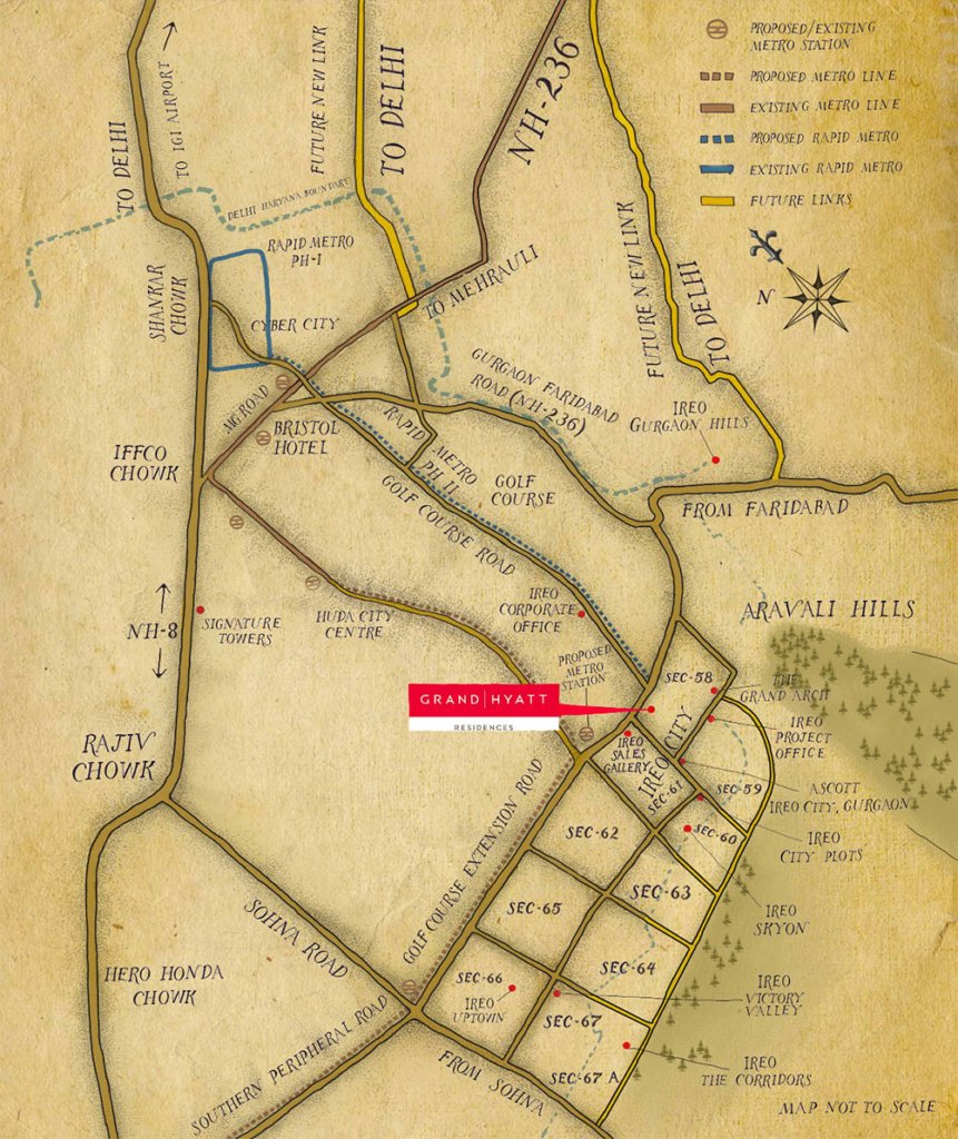 ireo grand hyatt gurgaon location map