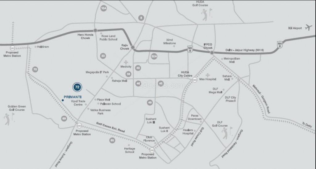 tata primanti sector 72 location map