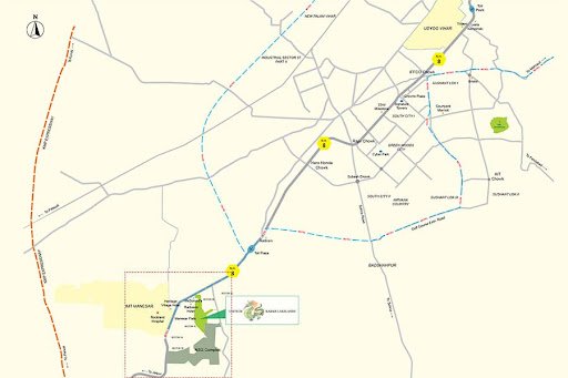 Karma Lakelands Villas Sector 80 locatiopn map