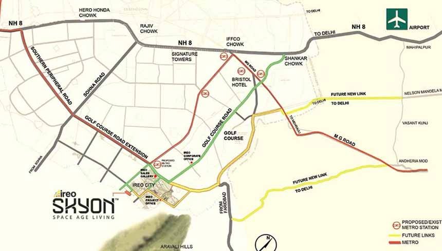 Ireo Skyon Sector 60 Gurgaon LOCATION MAP