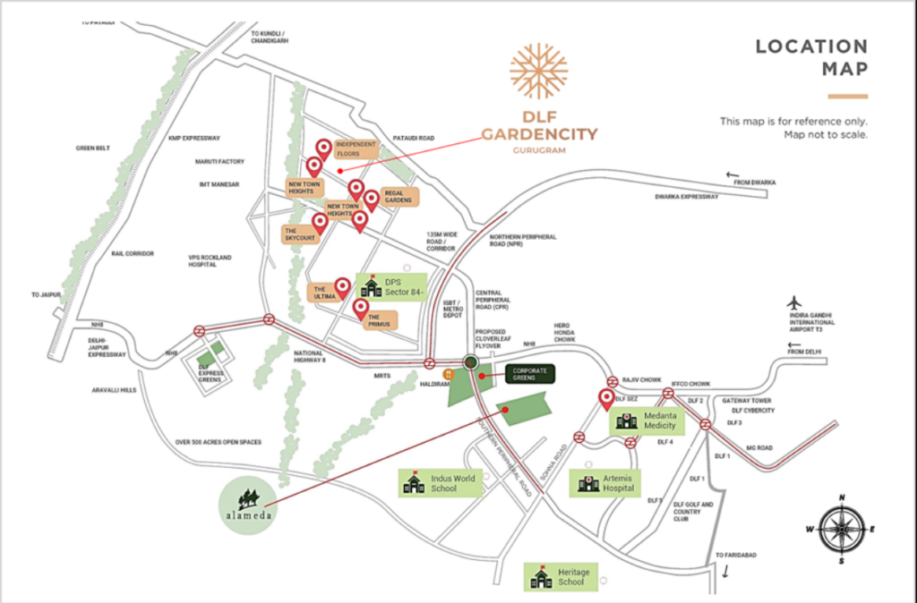 DLF Garden City Enclave Sector 93 Gurgaon Location Map